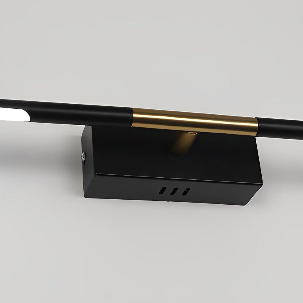 Modern Black and Gold Linear LED Bathroom Vanity Light Wall Sconce for Mirror and Powder Room