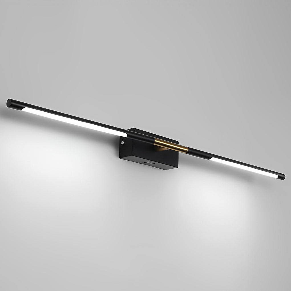 Modern Black and Gold Linear LED Bathroom Vanity Light Wall Sconce for Mirror and Powder Room