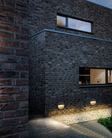 Modern Black Circular LED Outdoor Step Light and Exterior Wall Sconce for Patios and Stairways