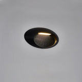 Modern Black Circular LED Outdoor Step Light and Exterior Wall Sconce for Patios and Stairways