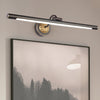 Modern Black Copper Adjustable LED Bathroom Vanity Light and Rotatable Linear Wall Sconce