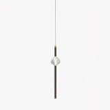 Modern Black Crystal Seeded Glass LED Pendant Light Adjustable Hanging Lamp for Interior Spaces