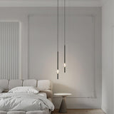 Modern Black Crystal Seeded Glass LED Pendant Light Adjustable Hanging Lamp for Interior Spaces