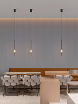 Modern Black Crystal Seeded Glass LED Pendant Light Adjustable Hanging Lamp for Interior Spaces
