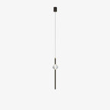 Modern Black Crystal Seeded Glass LED Pendant Light Adjustable Hanging Lamp for Interior Spaces