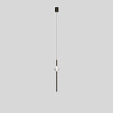 Modern Black Crystal Seeded Glass LED Pendant Light Adjustable Hanging Lamp for Interior Spaces
