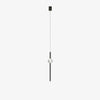 Modern Black Crystal Seeded Glass LED Pendant Light Adjustable Hanging Lamp for Interior Spaces