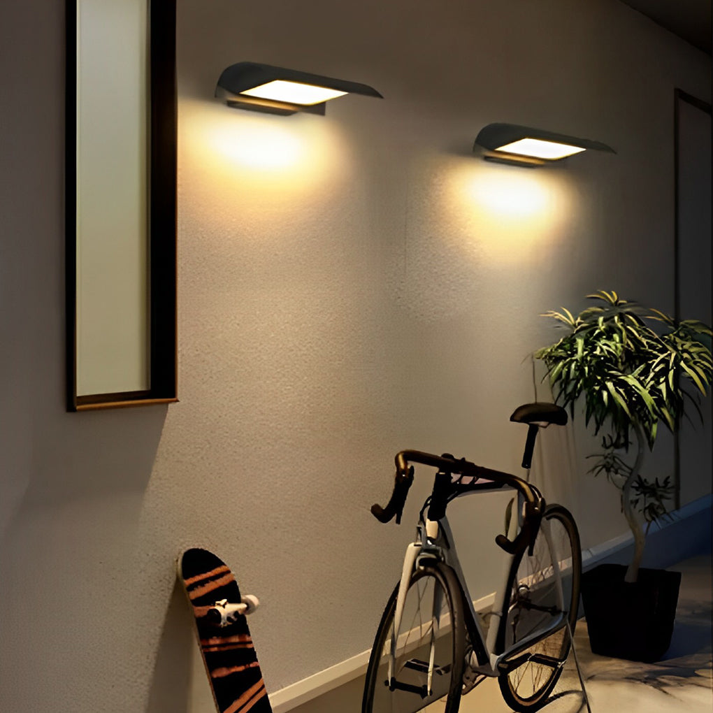 Modern Black Curved Outdoor LED Wall Sconce Waterproof Exterior Porch Light