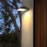 Modern Black Curved Outdoor LED Wall Sconce Waterproof Exterior Porch Light