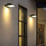 Modern Black Curved Outdoor LED Wall Sconce Waterproof Exterior Porch Light