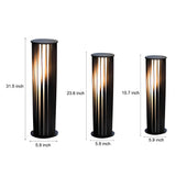 Modern Black Cylindrical Solar LED Pathway Lights IP65 Waterproof Outdoor Garden Landscape Lamp