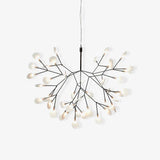 Modern Black Firefly LED Branch Chandelier Botanical Floral Ceiling Light Fixture