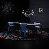 Modern Black Firefly LED Branch Chandelier Botanical Floral Ceiling Light Fixture