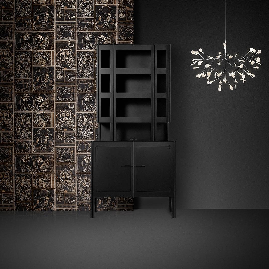 Modern Black Firefly LED Branch Chandelier Botanical Floral Ceiling Light Fixture