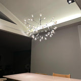 Modern Black Firefly LED Branch Chandelier Botanical Floral Ceiling Light Fixture
