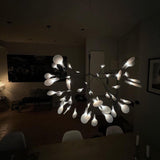 Modern Black Firefly LED Branch Chandelier Botanical Floral Ceiling Light Fixture