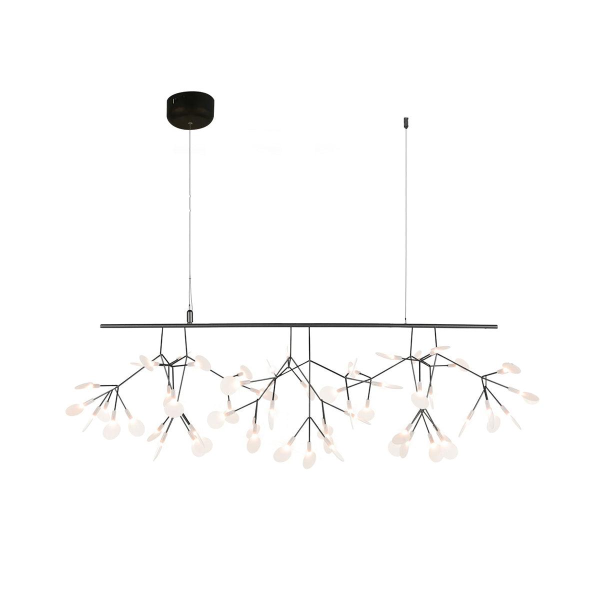 Modern Black Firefly LED Branch Chandelier Botanical Floral Ceiling Light Fixture
