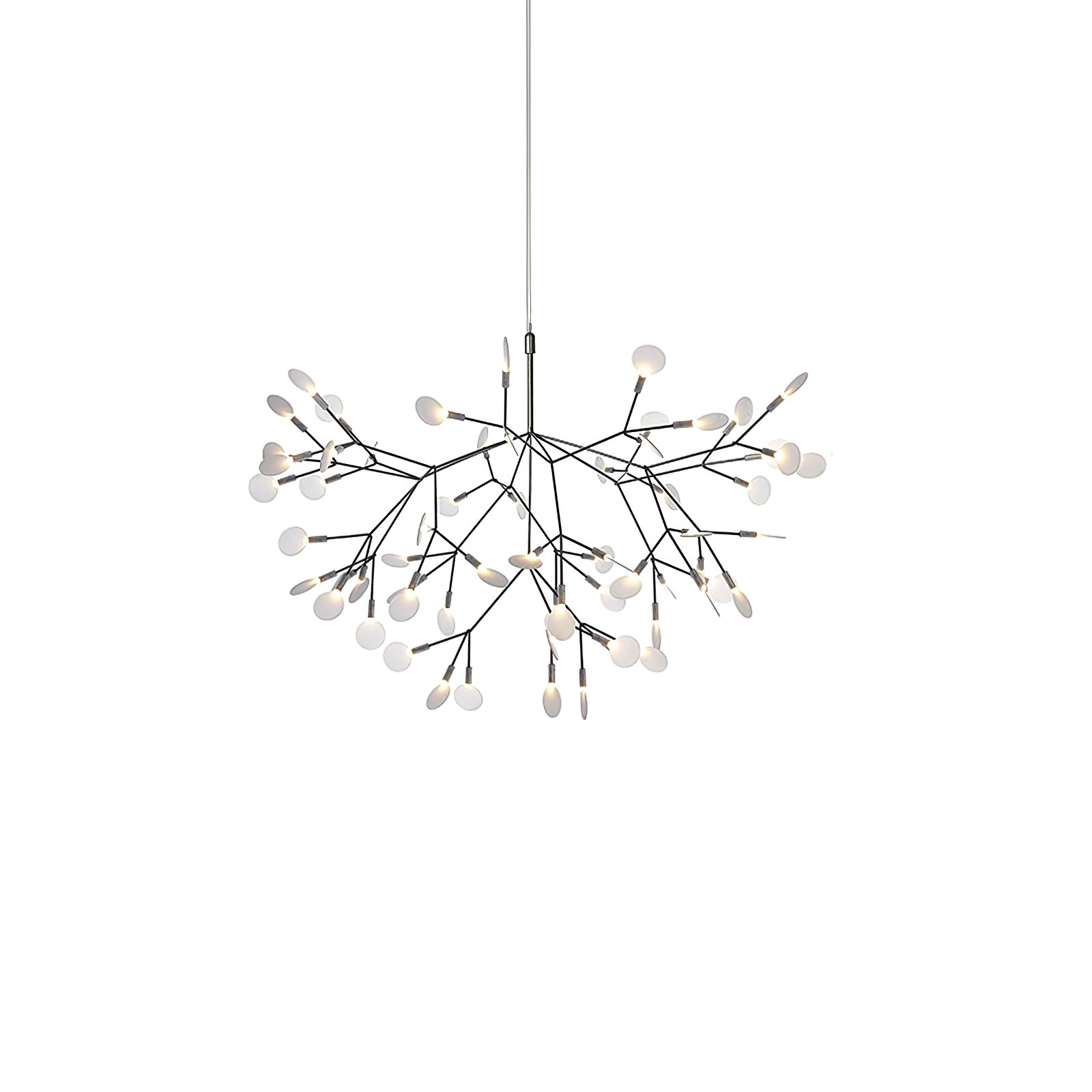 Modern Black Firefly LED Branch Chandelier Botanical Floral Ceiling Light Fixture