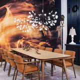 Modern Black Firefly LED Branch Chandelier Botanical Floral Ceiling Light Fixture
