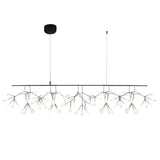 Modern Black Firefly LED Branch Chandelier Botanical Floral Ceiling Light Fixture