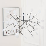 Modern Black Firefly LED Branch Chandelier Botanical Floral Ceiling Light Fixture