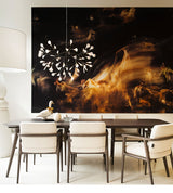 Modern Black Firefly LED Branch Chandelier Botanical Floral Ceiling Light Fixture