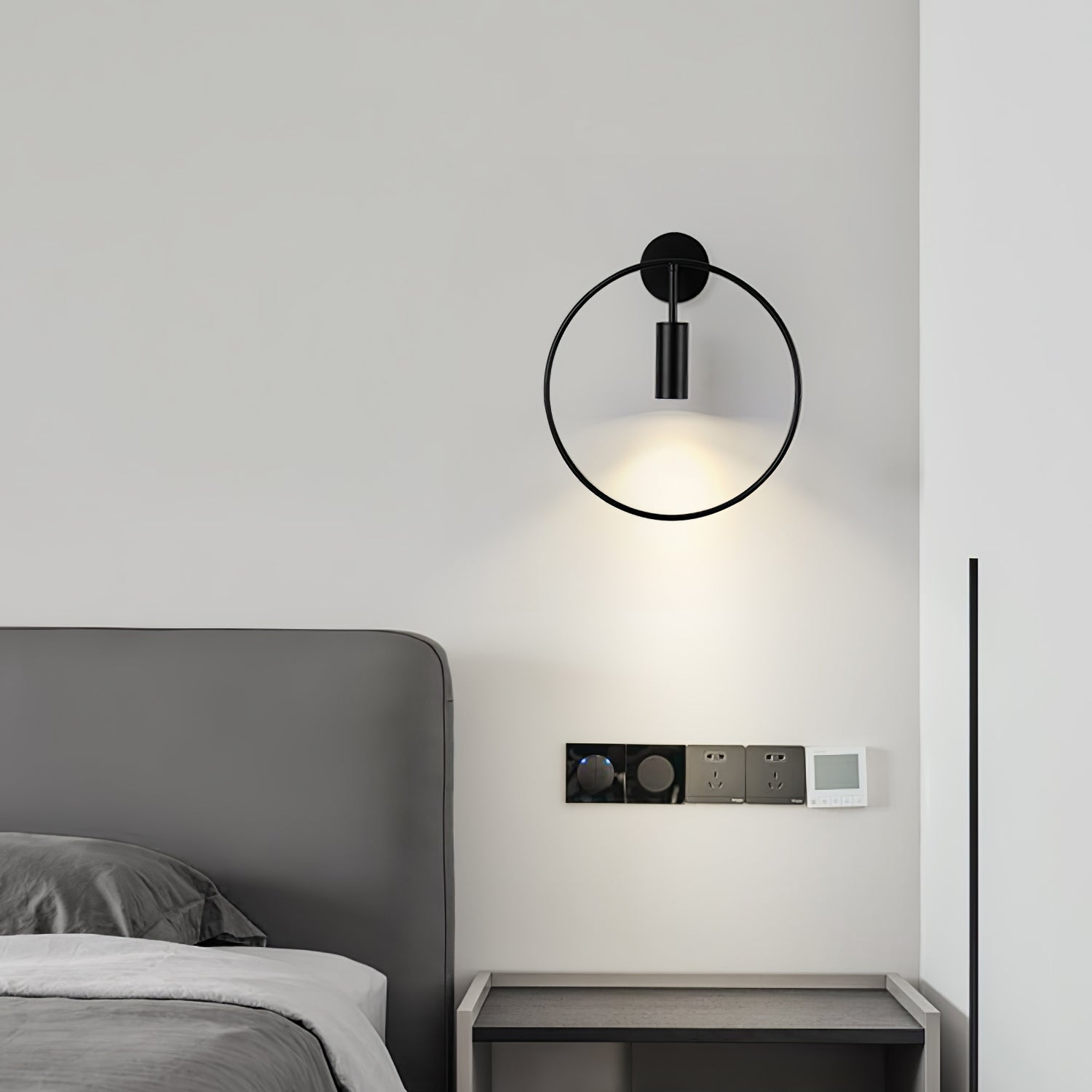 Modern Black Geometric Adjustable Wall Sconce for Bedside and Reading Nooks
