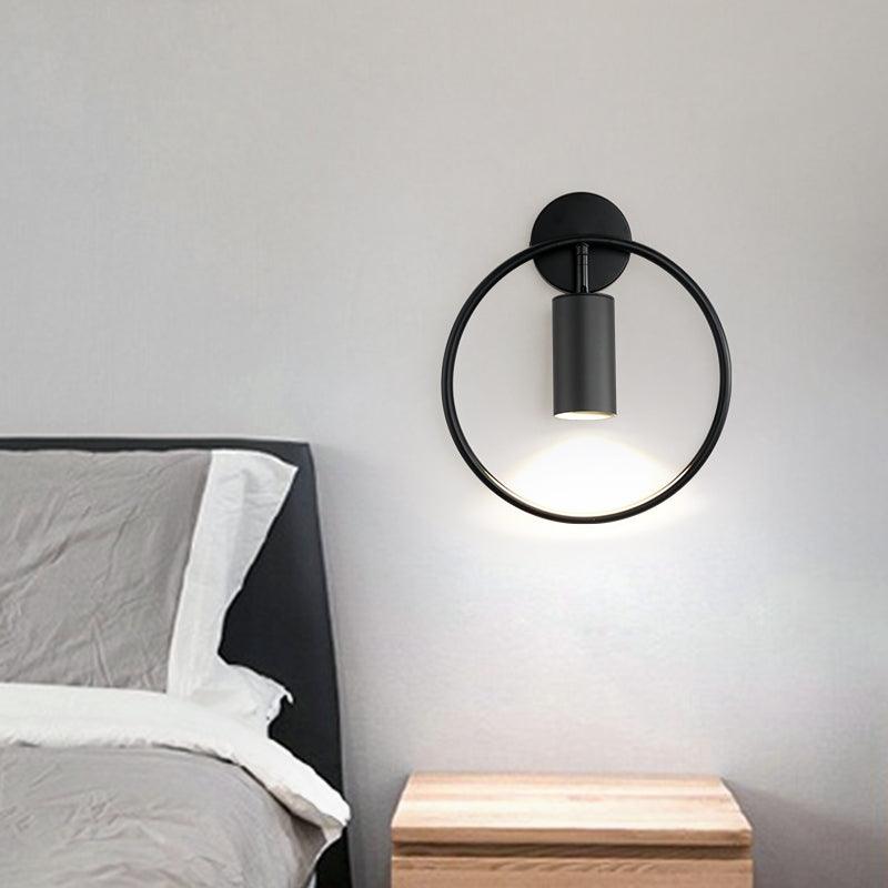 Modern Black Geometric Adjustable Wall Sconce for Bedside and Reading Nooks