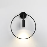 Modern Black Geometric Adjustable Wall Sconce for Bedside and Reading Nooks