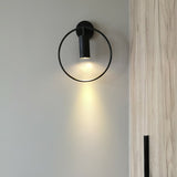 Modern Black Geometric Adjustable Wall Sconce for Bedside and Reading Nooks
