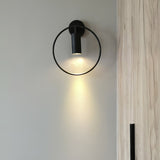 Modern Black Geometric Adjustable Wall Sconce for Bedside and Reading Nooks