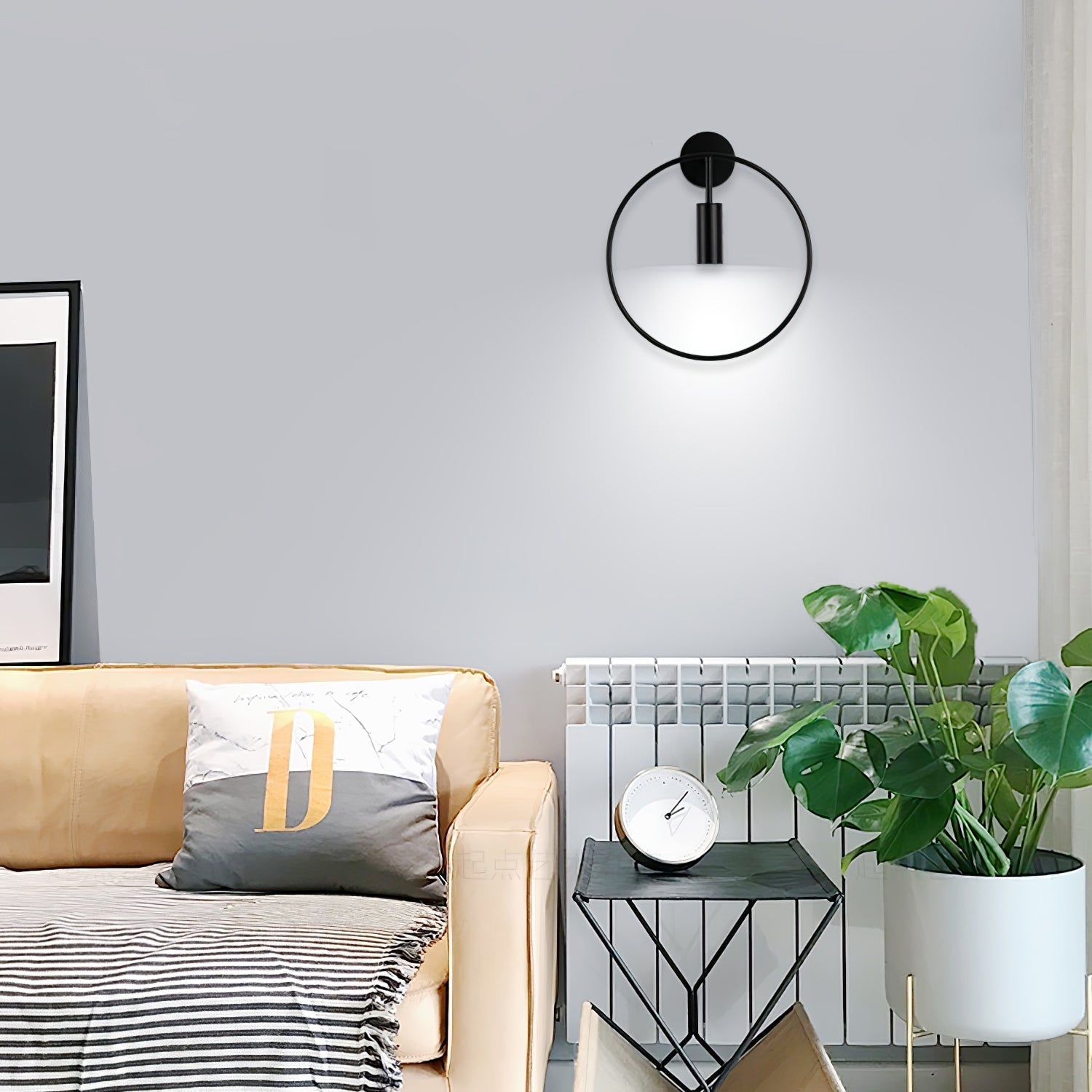 Modern Black Geometric Adjustable Wall Sconce for Bedside and Reading Nooks