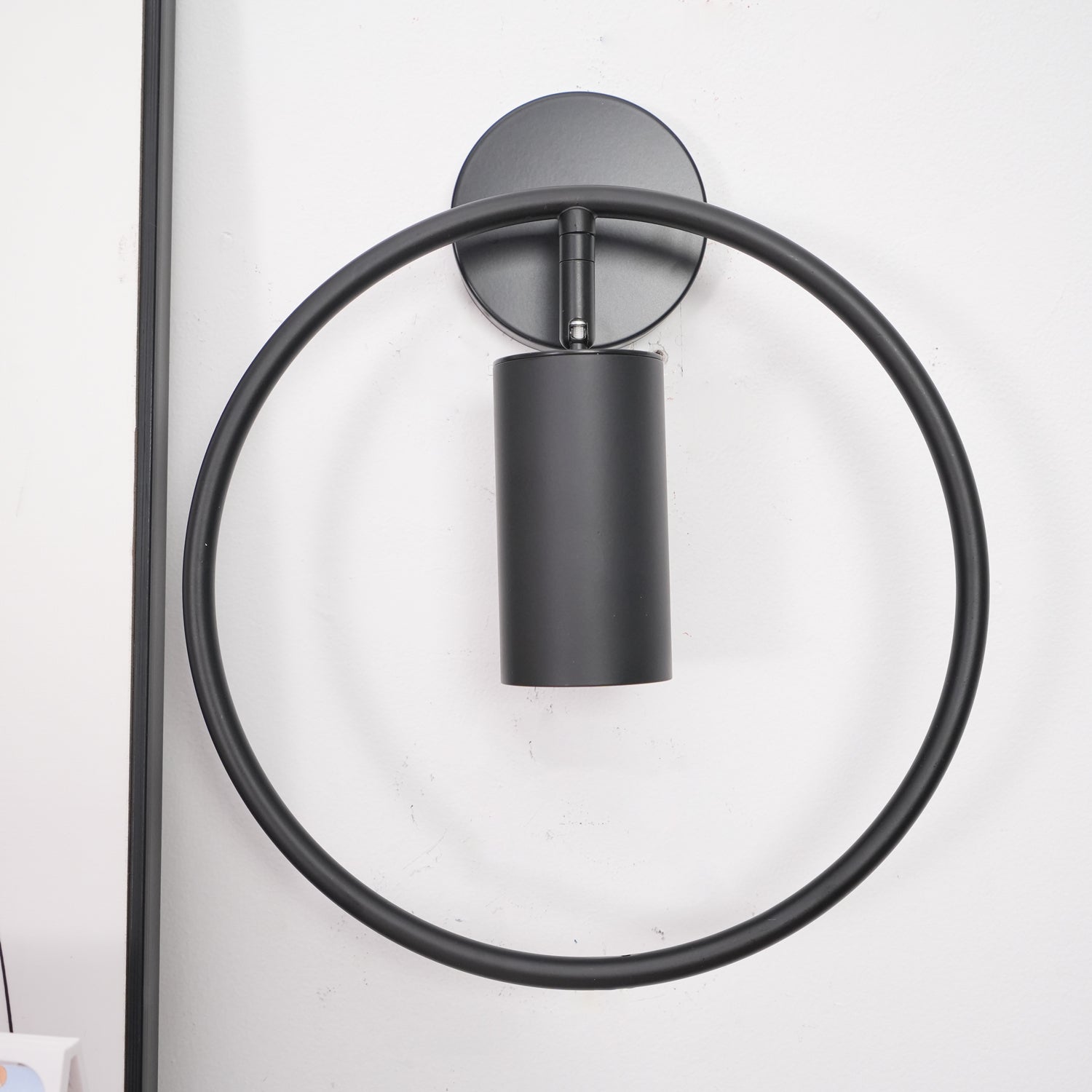 Modern Black Geometric Adjustable Wall Sconce for Bedside and Reading Nooks