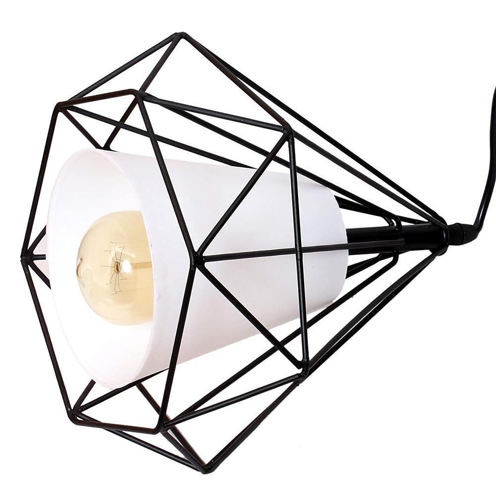 Modern Black Geometric Island Chandelier 3 Light Lantern Pendant Fixture for Kitchen Dining Room