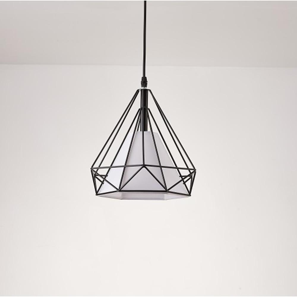 Modern Black Geometric Island Chandelier 3 Light Lantern Pendant Fixture for Kitchen Dining Room