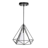 Modern Black Geometric Island Chandelier 3 Light Lantern Pendant Fixture for Kitchen Dining Room