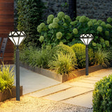 Modern Black Geometric LED Garden Pathway Light Waterproof Outdoor Aluminum Bollard Lamp