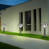 Modern Black Geometric LED Garden Pathway Light Waterproof Outdoor Aluminum Bollard Lamp
