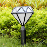 Modern Black Geometric LED Garden Pathway Light Waterproof Outdoor Aluminum Bollard Lamp