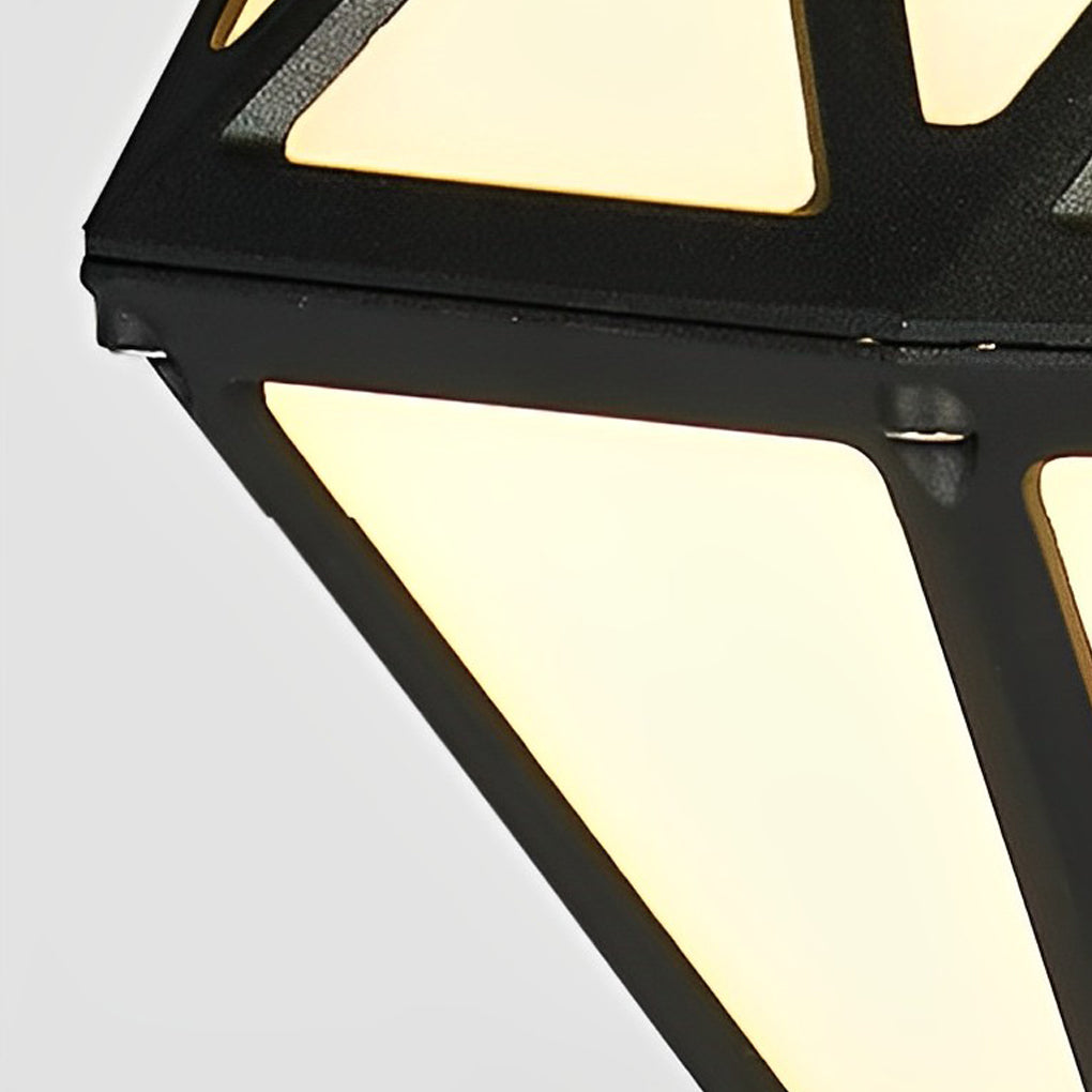Modern Black Geometric LED Garden Pathway Light Waterproof Outdoor Aluminum Bollard Lamp