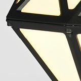 Modern Black Geometric LED Garden Pathway Light Waterproof Outdoor Aluminum Bollard Lamp