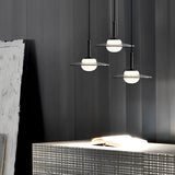 Modern Black Glass UFO LED Pendant Light Nordic Minimalist Chandelier for Kitchen Island