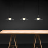 Modern Black Glass UFO LED Pendant Light Nordic Minimalist Chandelier for Kitchen Island