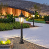 Modern Black Iron Landscape Post Light Waterproof Outdoor Garden Pathway Pedestal Lamp