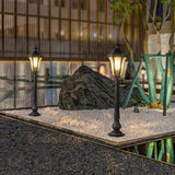 Modern Black Iron Landscape Post Light Waterproof Outdoor Garden Pathway Pedestal Lamp