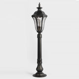 Modern Black Iron Landscape Post Light Waterproof Outdoor Garden Pathway Pedestal Lamp