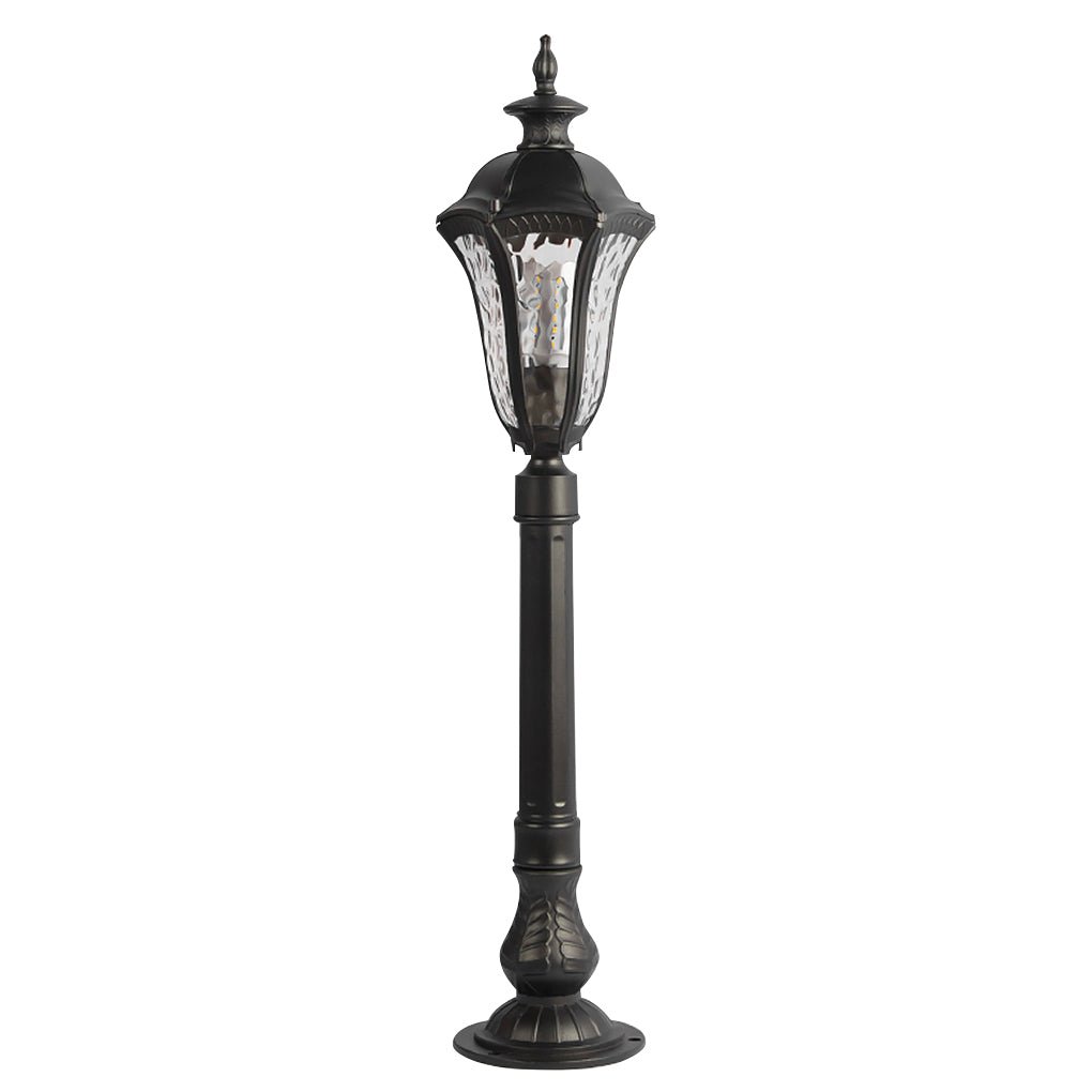Modern Black Iron Landscape Post Light Waterproof Outdoor Garden Pathway Pedestal Lamp