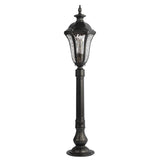 Modern Black Iron Landscape Post Light Waterproof Outdoor Garden Pathway Pedestal Lamp