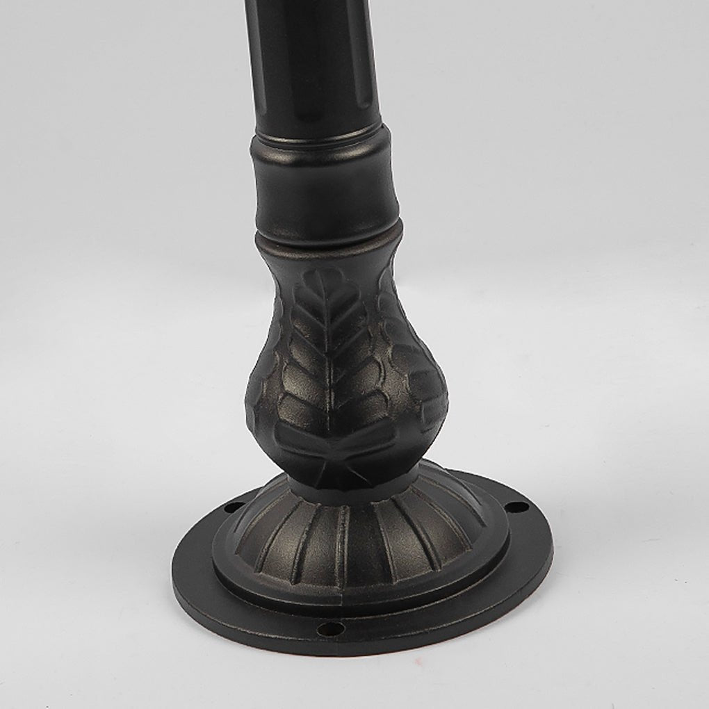Modern Black Iron Landscape Post Light Waterproof Outdoor Garden Pathway Pedestal Lamp