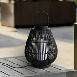 Modern Black Iron Woven Outdoor Lantern Portable Garden Patio Pillar Lamp for Table Ground